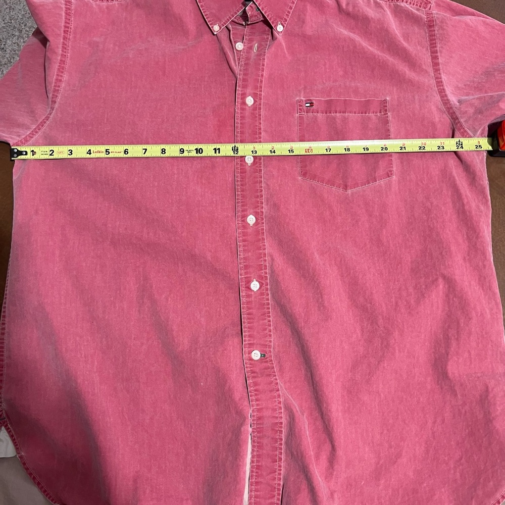 Men's Tommy Hilfiger Red Button-Up Pigment Dyed Shirt - Size XL - Picture 11 of 14